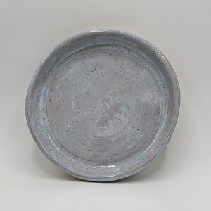 Handmade Ceramic Plate in Light Gray-Blue